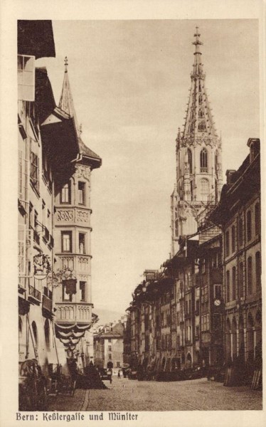 Bern - Kesslergasse und Münster