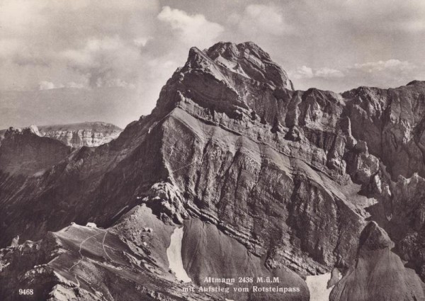 Altmann mit Aufstieg vom Rotsteinpass 2438 M.ü.M. Vorderseite