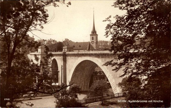 Bern - Nydekbrücke mit Kirche Vorderseite
