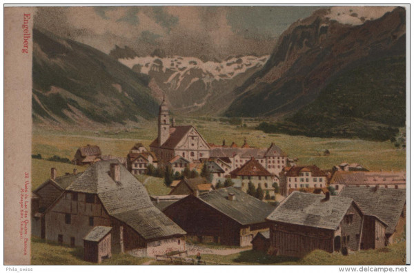 Engelberg Bauerhof Kloster - 32 Vues du lac des Quatre Cantons - Steindruck Litho - M. Seeger Stuttg