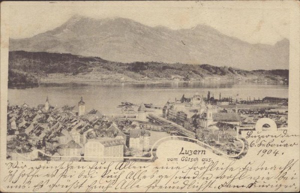 Luzern vom Gütsch aus. Vorderseite