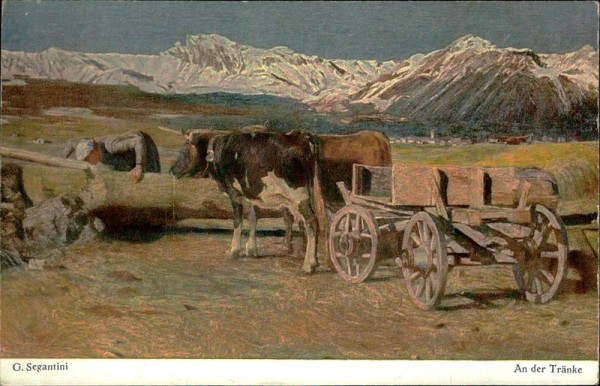 Bruckmanns Bildkarte Nr. 36/An der Tränke Vorderseite
