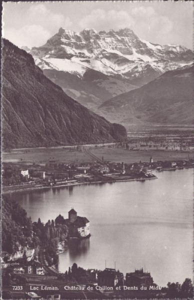 Lac Leman, Chateau de Chillon et Dents du Midi