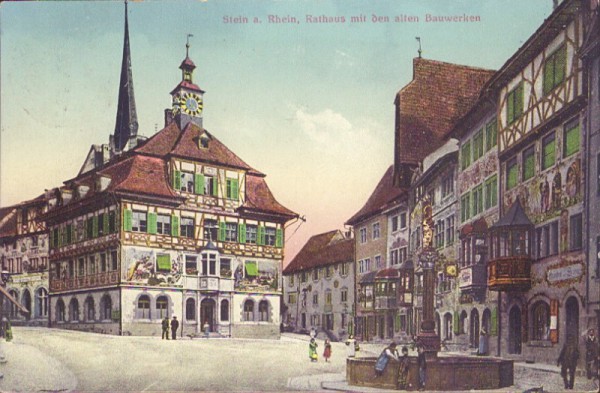 Stein am Rhein, Rathaus mit den alten Bauwerken