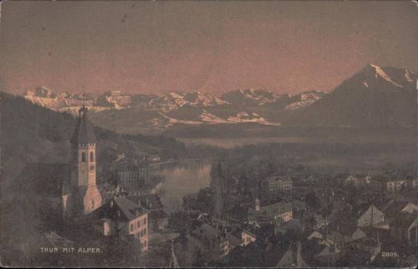 Thun mit Alpen. Vorderseite