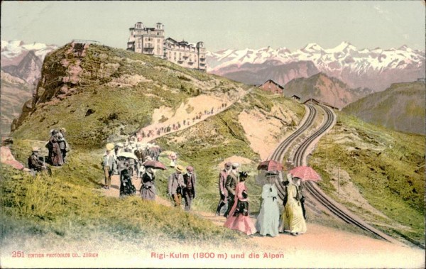 Rigi-Kulm und die Alpen (1800 m) Vorderseite