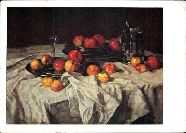 Charles Schuch 1846-1903/Apfelstilleben mit Zinnkrug Vorderseite