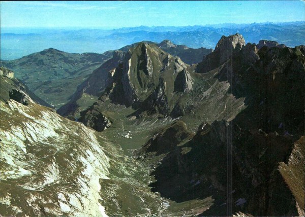 Blick vom Rotsteinpass auf Meglisalp Vorderseite