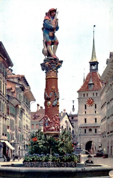 Dudelsackpfeiferbrunnen, Bern Vorderseite