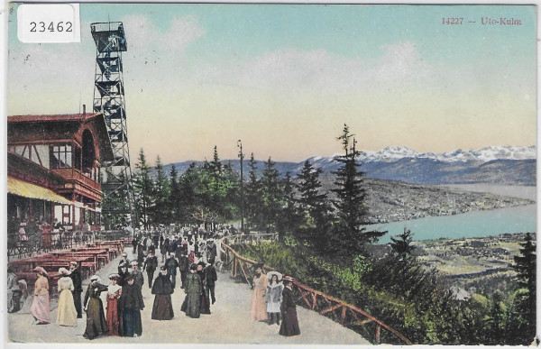 Uto-Kulm am Sonntag-Nachmittag - Litho