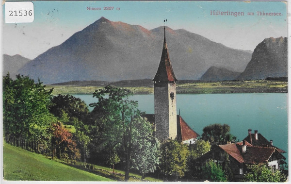 Hilterfingen am Thunersee mit Kirche - Litho