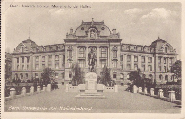 Bern - Universität mit Hallerdenkmal