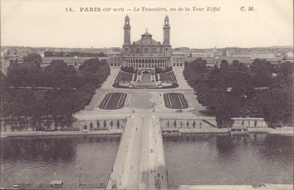 Paris, le Trocadéro, vu de la Tour Eiffel