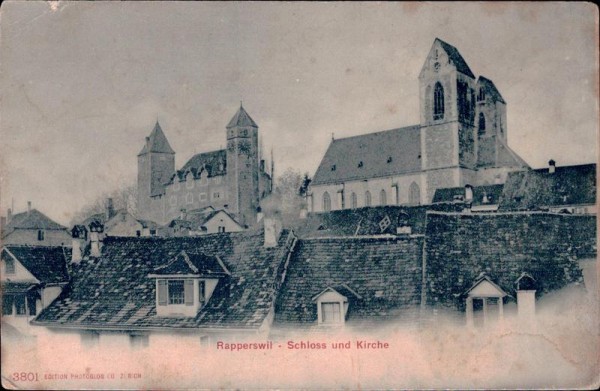 Rapperswil -Schloss und Kirche Vorderseite