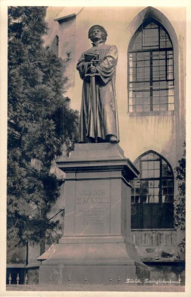 Zürich, Zwinglidenkmal Vorderseite