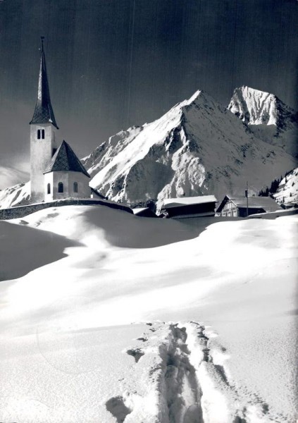 Tenna. Kirchlein mit Oberhorn Vorderseite
