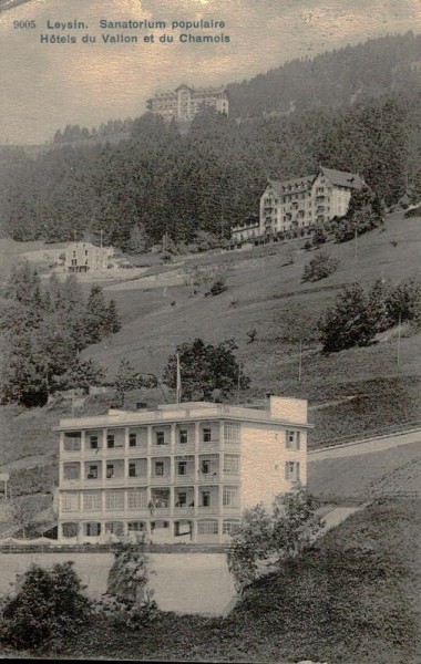 Sanatorium populaire, Hôtels du Vallon et du Chamois à Leysin Vorderseite