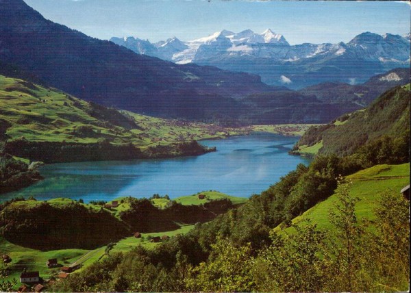 Lungernsee mit Wetterhorngruppe Vorderseite