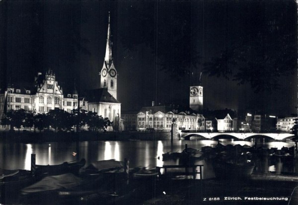 Zürich, Festbeleuchtung Vorderseite