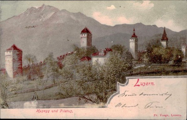 Luzern - Musegg und Pilatus Vorderseite