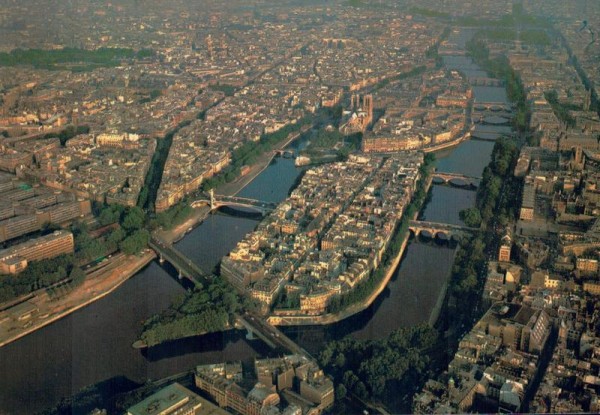 En survolant Paris. La Seine et ses ponts, i`Ile Saint-Louis, i`Ile de la Cité et Notre-Dame Vorderseite