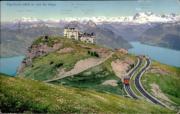 Rigi-Kulm und die Alpen Vorderseite