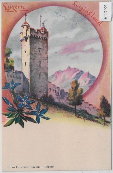 Luzern - Lueginsland - Künstlerkarte