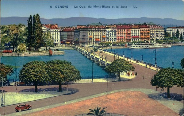 Genève - Le Quai du Mont Blanc et la Jura. Vorderseite