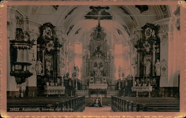Andermatt/Inneres der Kirche. Vorderseite