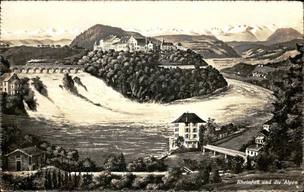 Rheifall und die Alpen Vorderseite