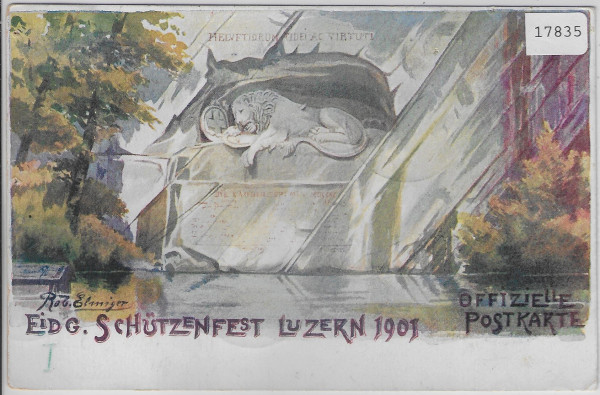 Eidg. Schützenfest Luzern 1901 - Stempel: Eidg. Schützenfest (4 Nadelstiche)
