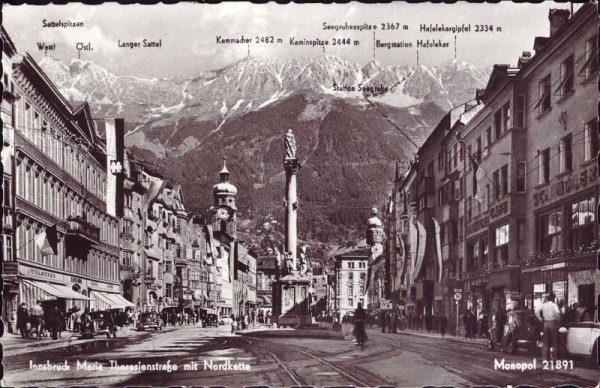 Innsbruck Maria Theresienstrasse mit Nordkette