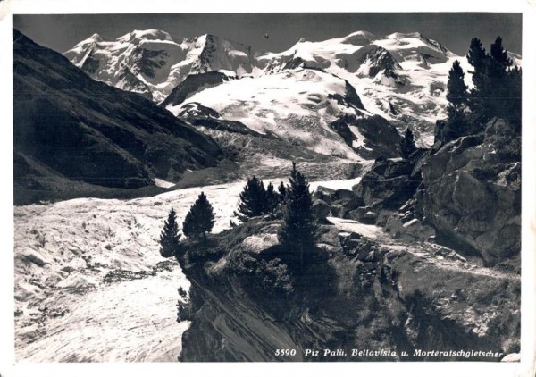 Piz Palü, Bellavista u. Morteratschgletscher  Vorderseite