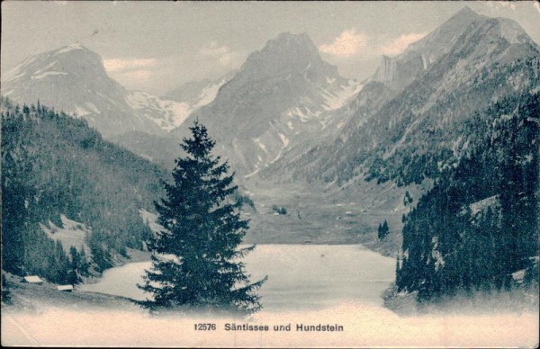 Säntissee und Hundstein (Sämtisersee) Vorderseite