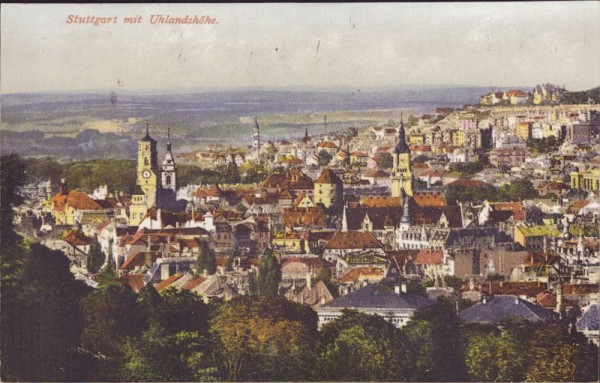 Stuttgart mit Uhlandshöhe