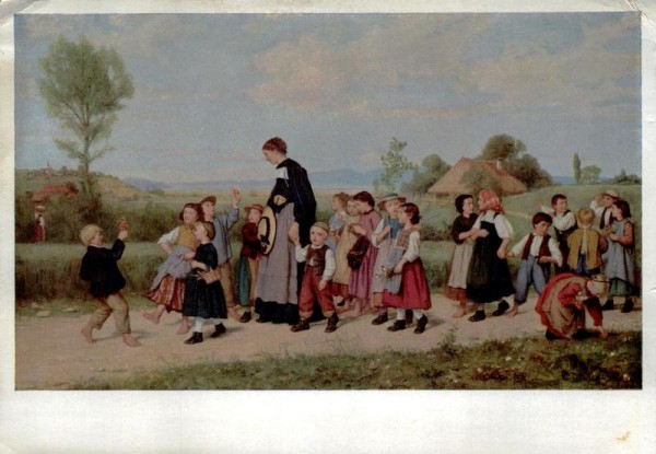 Schulspaziergang, Albert Anker Vorderseite