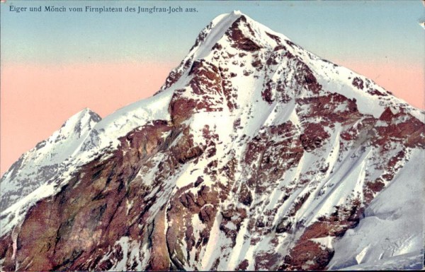 Eiger und Mönch vom Firnplateau des Jungfrau-Joch aus Vorderseite