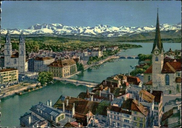 Zürich und die Alpen Vorderseite