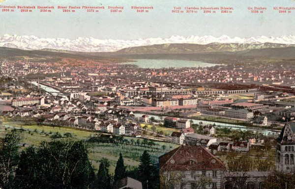 Zürich und die Alpen Vorderseite
