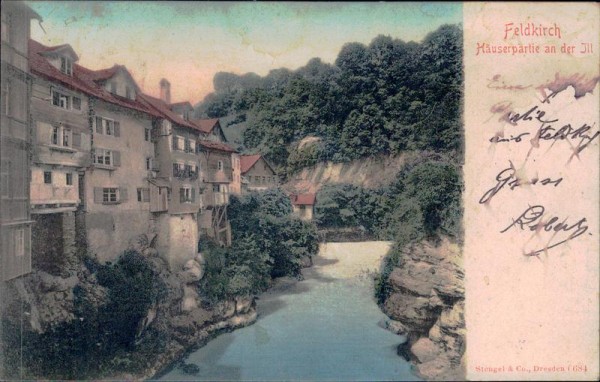 Feldkirch Häuserpartie an der Jil Vorderseite