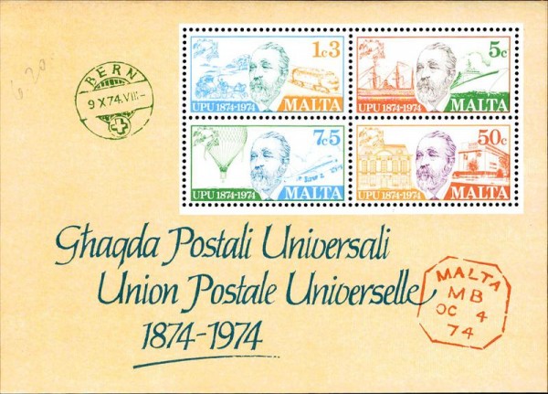 Briefmarken Malta, Bern, 1974 Vorderseite