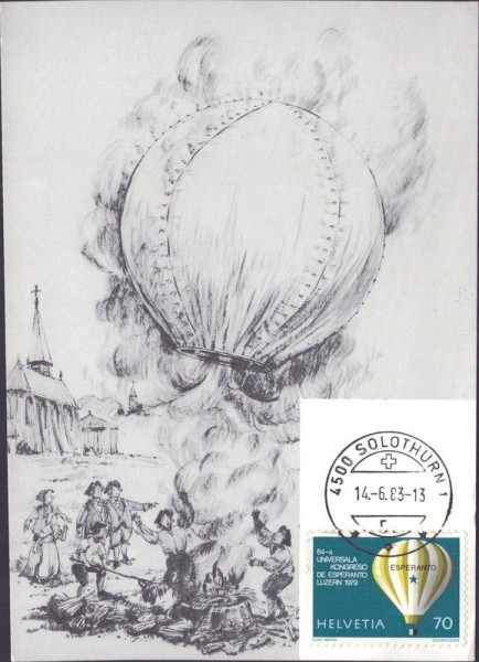 Ballonpostkarte 1983 Vorderseite