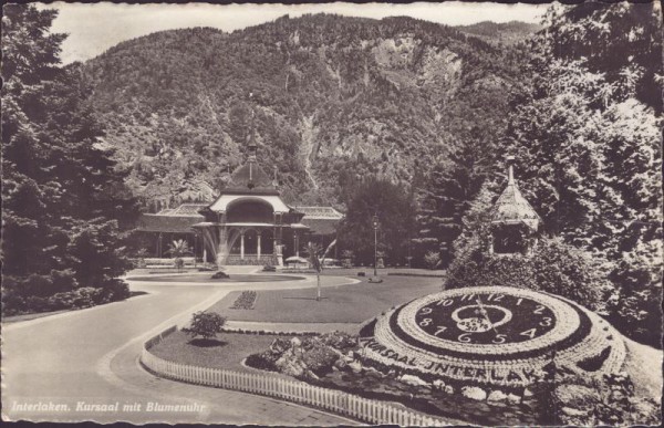 Interlaken, Kursaal mit Blumenuhr