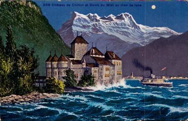 Chateau de Chillon au clair de lune