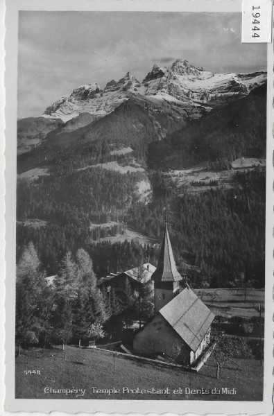 Champery - Temple Protestant et Dents du Midi