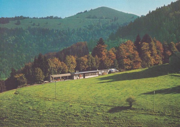 Ski- und Ferienhaus, Bergrestaurant Oberegg, Fischenthal ZH  -  Flugaufnahmen Vorderseite