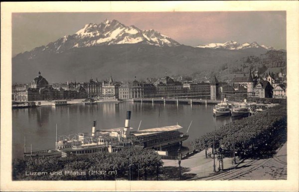 Luzern und Pilatus (2132 m) Vorderseite