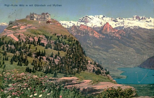 Rigi-kulm mit Glärnisch und Mythen Vorderseite