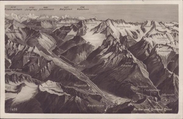 Furka- und Gotthard-Gebiet Vorderseite