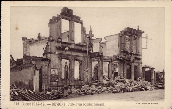 Revigny, Suite d'un bombardement 1914